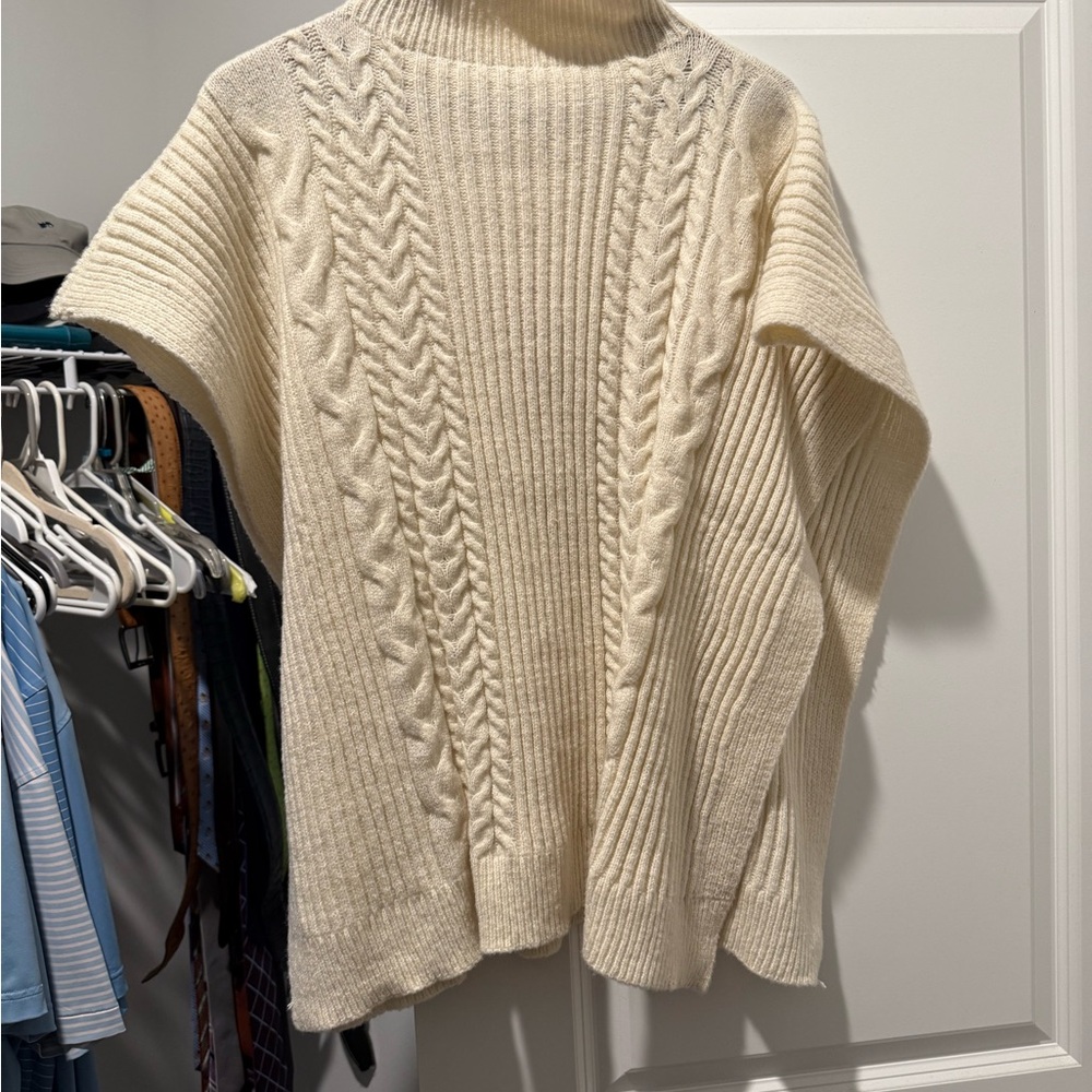Cream Cable Knit Turtleneck Sweater